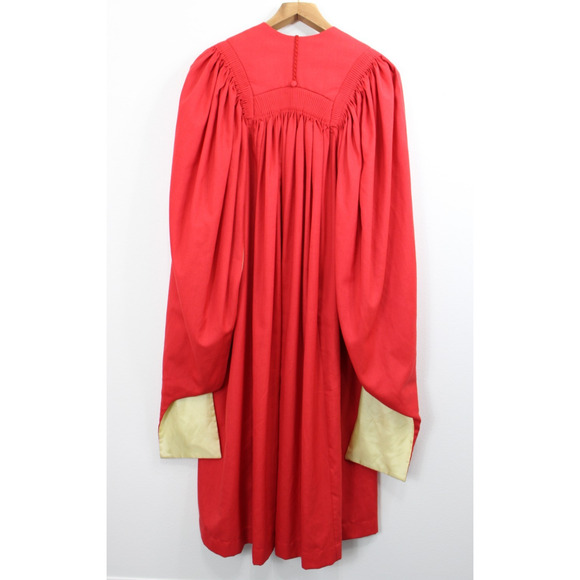 Vintage J. Wippell & Co Red & Gold Graduation Academic Robe Gown 52" England - Picture 12 of 12